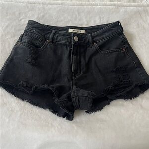 PacSun Black High Waisted Distressed Jean Shorts